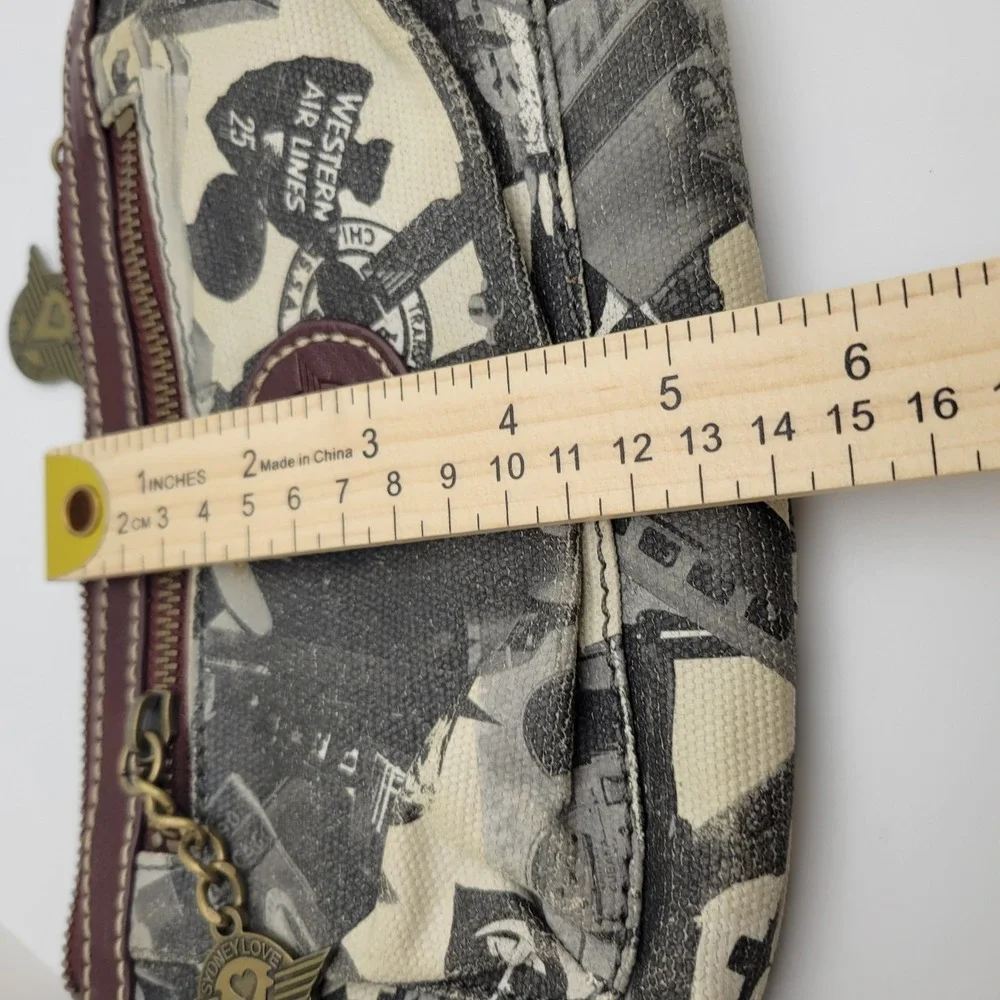 Sydney Love Wristlet Purse "Going Places" Retro Airline Travel Print Charm - Picture 13 of 14